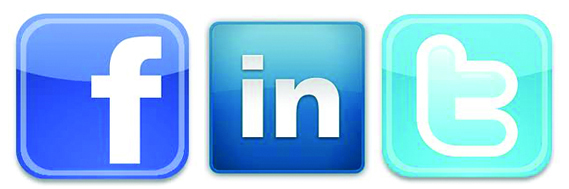 advertising via facebook, linkedin and twitter