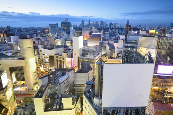 Tokyo, Japan cityscape at Shibuya Ward during at twilight.